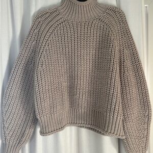 H&M Chunky Knit Turtleneck Sweater - Taupe